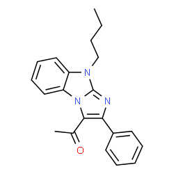 ChemSpider 2D Image | 1-(9-Butyl-2-phenyl-9H-imidazo[1,2-a]benzimidazol-3-yl)ethanone | C21H21N3O