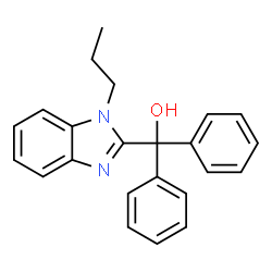 ChemSpider 2D Image | Diphenyl(1-propyl-1H-benzimidazol-2-yl)methanol | C23H22N2O