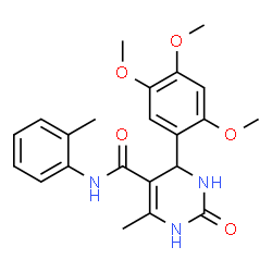 ChemSpider 2D Image | 6-Methyl-N-(2-methylphenyl)-2-oxo-4-(2,4,5-trimethoxyphenyl)-1,2,3,4-tetrahydro-5-pyrimidinecarboxamide | C22H25N3O5
