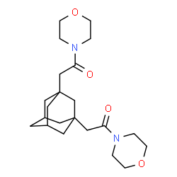 ChemSpider 2D Image | 2,2'-Tricyclo[3.3.1.1~3,7~]decane-1,3-diylbis[1-(4-morpholinyl)ethanone] | C22H34N2O4