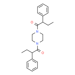 ChemSpider 2D Image | 1,1'-(1,4-Piperazinediyl)bis(2-phenyl-1-butanone) | C24H30N2O2
