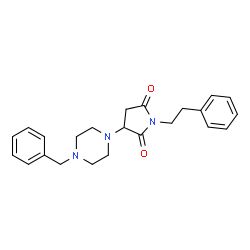 ChemSpider 2D Image | 3-(4-Benzyl-piperazin-1-yl)-1-phenethyl-pyrrolidine-2,5-dione | C23H27N3O2