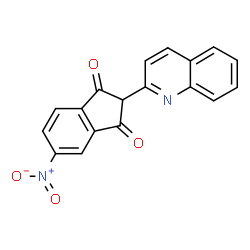 ChemSpider 2D Image | 5-Nitro-2-(2-quinolinyl)-1H-indene-1,3(2H)-dione | C18H10N2O4