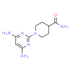 ChemSpider 2D Image | 1-(4,6-Diamino-2-pyrimidinyl)-4-piperidinecarboxamide | C10H16N6O