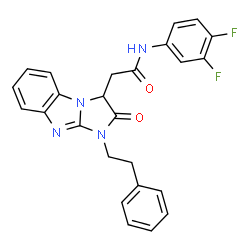 ChemSpider 2D Image | N-(3,4-Difluorophenyl)-2-[2-oxo-1-(2-phenylethyl)-2,3-dihydro-1H-imidazo[1,2-a]benzimidazol-3-yl]acetamide | C25H20F2N4O2