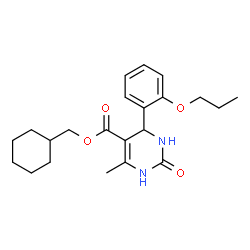 ChemSpider 2D Image | Cyclohexylmethyl 6-methyl-2-oxo-4-(2-propoxyphenyl)-1,2,3,4-tetrahydro-5-pyrimidinecarboxylate | C22H30N2O4