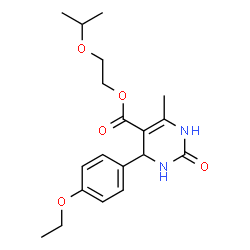 ChemSpider 2D Image | 2-Isopropoxyethyl 4-(4-ethoxyphenyl)-6-methyl-2-oxo-1,2,3,4-tetrahydro-5-pyrimidinecarboxylate | C19H26N2O5