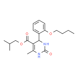 ChemSpider 2D Image | Isobutyl 4-(2-butoxyphenyl)-6-methyl-2-oxo-1,2,3,4-tetrahydro-5-pyrimidinecarboxylate | C20H28N2O4