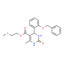 ChemSpider 2D Image | 2-(Methylsulfanyl)ethyl 4-[2-(benzyloxy)phenyl]-6-methyl-2-oxo-1,2,3,4-tetrahydro-5-pyrimidinecarboxylate | C22H24N2O4S