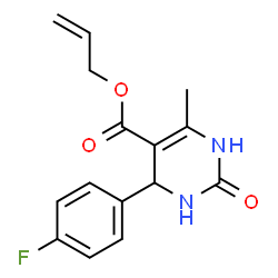 ChemSpider 2D Image | Allyl 4-(4-fluorophenyl)-6-methyl-2-oxo-1,2,3,4-tetrahydro-5-pyrimidinecarboxylate | C15H15FN2O3