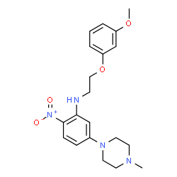 ChemSpider 2D Image | N-[2-(3-Methoxyphenoxy)ethyl]-5-(4-methyl-1-piperazinyl)-2-nitroaniline | C20H26N4O4