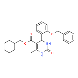 ChemSpider 2D Image | Cyclohexylmethyl 4-[2-(benzyloxy)phenyl]-6-methyl-2-oxo-1,2,3,4-tetrahydro-5-pyrimidinecarboxylate | C26H30N2O4