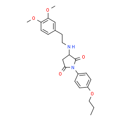 ChemSpider 2D Image | 3-{[2-(3,4-Dimethoxyphenyl)ethyl]amino}-1-(4-propoxyphenyl)-2,5-pyrrolidinedione | C23H28N2O5