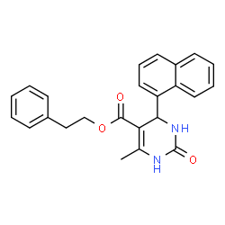 ChemSpider 2D Image | 2-Phenylethyl 6-methyl-4-(1-naphthyl)-2-oxo-1,2,3,4-tetrahydro-5-pyrimidinecarboxylate | C24H22N2O3