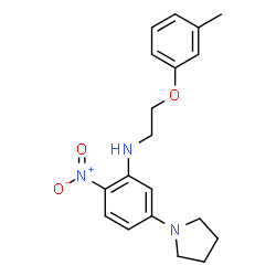 ChemSpider 2D Image | (2-Nitro-5-pyrrolidin-1-yl-phenyl)-(2-m-tolyloxy-ethyl)-amine | C19H23N3O3