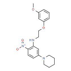 ChemSpider 2D Image | N-[2-(3-Methoxyphenoxy)ethyl]-2-nitro-5-(1-piperidinyl)aniline | C20H25N3O4