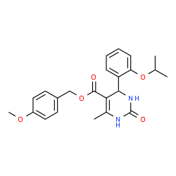 ChemSpider 2D Image | 4-Methoxybenzyl 4-(2-isopropoxyphenyl)-6-methyl-2-oxo-1,2,3,4-tetrahydro-5-pyrimidinecarboxylate | C23H26N2O5