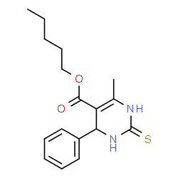 ChemSpider 2D Image | Pentyl 6-methyl-4-phenyl-2-thioxo-1,2,3,4-tetrahydro-5-pyrimidinecarboxylate | C17H22N2O2S