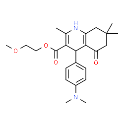 ChemSpider 2D Image | 2-Methoxyethyl 4-[4-(dimethylamino)phenyl]-2,7,7-trimethyl-5-oxo-1,4,5,6,7,8-hexahydro-3-quinolinecarboxylate | C24H32N2O4