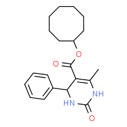 ChemSpider 2D Image | Cyclooctyl 6-methyl-2-oxo-4-phenyl-1,2,3,4-tetrahydro-5-pyrimidinecarboxylate | C20H26N2O3