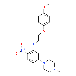 ChemSpider 2D Image | N-[2-(4-Methoxyphenoxy)ethyl]-5-(4-methyl-1-piperazinyl)-2-nitroaniline | C20H26N4O4