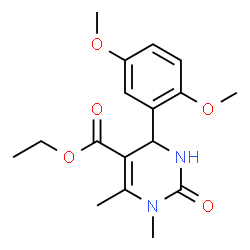 ChemSpider 2D Image | Ethyl 4-(2,5-dimethoxyphenyl)-1,2,3,4-tetrahydro-1,6-dimethyl-2-oxo-5-pyrimidinecarboxylate | C17H22N2O5