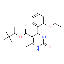ChemSpider 2D Image | 3,3-Dimethyl-2-butanyl 4-(2-ethoxyphenyl)-6-methyl-2-oxo-1,2,3,4-tetrahydro-5-pyrimidinecarboxylate | C20H28N2O4
