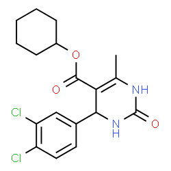 ChemSpider 2D Image | Cyclohexyl 4-(3,4-dichlorophenyl)-6-methyl-2-oxo-1,2,3,4-tetrahydro-5-pyrimidinecarboxylate | C18H20Cl2N2O3