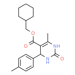 ChemSpider 2D Image | Cyclohexylmethyl 6-methyl-4-(4-methylphenyl)-2-oxo-1,2,3,4-tetrahydro-5-pyrimidinecarboxylate | C20H26N2O3