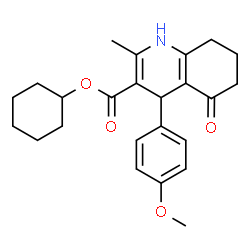 ChemSpider 2D Image | Cyclohexyl 4-(4-methoxyphenyl)-2-methyl-5-oxo-1,4,5,6,7,8-hexahydro-3-quinolinecarboxylate | C24H29NO4