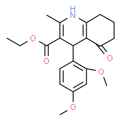 ChemSpider 2D Image | Ethyl 4-(2,4-dimethoxyphenyl)-2-methyl-5-oxo-1,4,5,6,7,8-hexahydro-3-quinolinecarboxylate | C21H25NO5