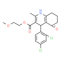 ChemSpider 2D Image | 2-Methoxyethyl 4-(2,4-dichlorophenyl)-2-methyl-5-oxo-1,4,5,6,7,8-hexahydro-3-quinolinecarboxylate | C20H21Cl2NO4