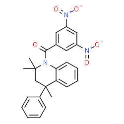 ChemSpider 2D Image | (3,5-Dinitrophenyl)(2,2,4-trimethyl-4-phenyl-3,4-dihydro-1(2H)-quinolinyl)methanone | C25H23N3O5