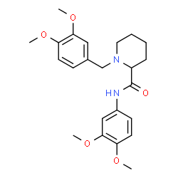 ChemSpider 2D Image | 1-(3,4-Dimethoxybenzyl)-N-(3,4-dimethoxyphenyl)-2-piperidinecarboxamide | C23H30N2O5