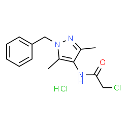 ChemSpider 2D Image | N-(1-benzyl-3,5-dimethylpyrazol-4-yl)-2-chloroacetamide hydrochloride | C14H17Cl2N3O