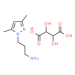 ChemSpider 2D Image | 3-(3,5-Dimethyl-1H-pyrazol-1-yl)-1-propanamine 2,3-dihydroxysuccinate (1:1) | C12H21N3O6