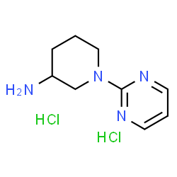 ChemSpider 2D Image | 1-(2-Pyrimidinyl)-3-piperidinamine dihydrochloride | C9H16Cl2N4