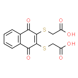 ChemSpider 2D Image | 2,2'-[(1,4-Dioxo-1,4-dihydronaphthalene-2,3-diyl)disulfanediyl]diacetic acid | C14H10O6S2