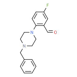 ChemSpider 2D Image | 2-(4-Benzyl-1-piperazinyl)-5-fluorobenzaldehyde | C18H19FN2O