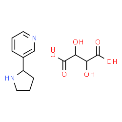 ChemSpider 2D Image | 3-(2-Pyrrolidinyl)pyridine 2,3-dihydroxysuccinate (1:1) | C13H18N2O6