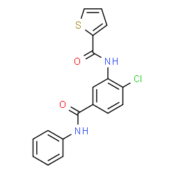 ChemSpider 2D Image | N-[2-Chloro-5-(phenylcarbamoyl)phenyl]-2-thiophenecarboxamide | C18H13ClN2O2S