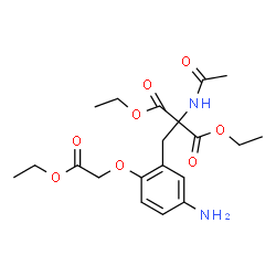 ChemSpider 2D Image | Diethyl acetamido[5-amino-2-(2-ethoxy-2-oxoethoxy)benzyl]malonate | C20H28N2O8