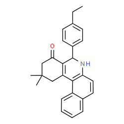 ChemSpider 2D Image | 5-(4-Ethylphenyl)-2,2-dimethyl-2,3,5,6-tetrahydrobenzo[a]phenanthridin-4(1H)-one | C27H27NO