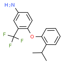 ChemSpider 2D Image | 4-(2-Isopropylphenoxy)-3-(trifluoromethyl)aniline | C16H16F3NO