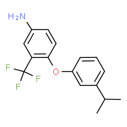 ChemSpider 2D Image | 4-(3-Isopropylphenoxy)-3-(trifluoromethyl)aniline | C16H16F3NO