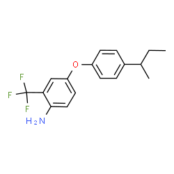 ChemSpider 2D Image | 4-(4-sec-Butylphenoxy)-2-(trifluoromethyl)aniline | C17H18F3NO