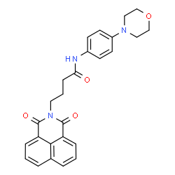 ChemSpider 2D Image | 4-(1,3-Dioxo-1H-benzo[de]isoquinolin-2(3H)-yl)-N-[4-(4-morpholinyl)phenyl]butanamide | C26H25N3O4