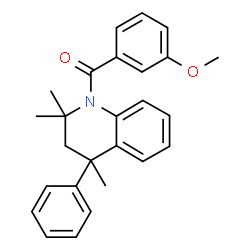 ChemSpider 2D Image | 1-(3-methoxybenzoyl)-2,2,4-trimethyl-4-phenyl-3H-quinoline | C26H27NO2