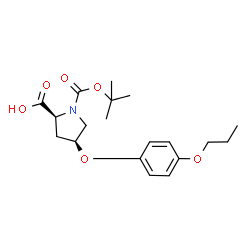 ChemSpider 2D Image | (4S)-1-{[(2-Methyl-2-propanyl)oxy]carbonyl}-4-(4-propoxyphenoxy)-L-proline | C19H27NO6