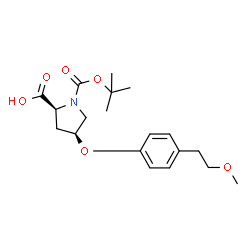 ChemSpider 2D Image | (4S)-4-[4-(2-Methoxyethyl)phenoxy]-1-{[(2-methyl-2-propanyl)oxy]carbonyl}-L-proline | C19H27NO6